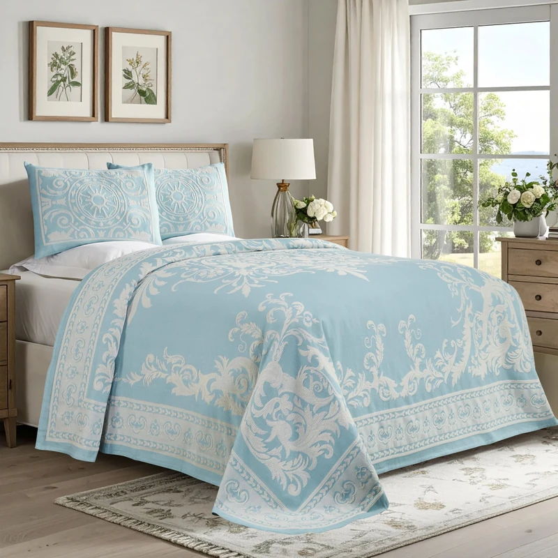 Superior Bedspread, Cotton Polyester, Ada Aqua, King