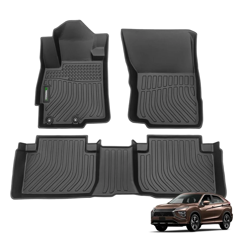 ANBINGO Floor Mats Custom Fit for Mitsubishi Eclipse Cross 2018-2022 Waterproof Car Mats All Weather Guard Odorless TPE Heavy Duty Automotive Floor Liners Front& Rear Row Full Set Black Accessories