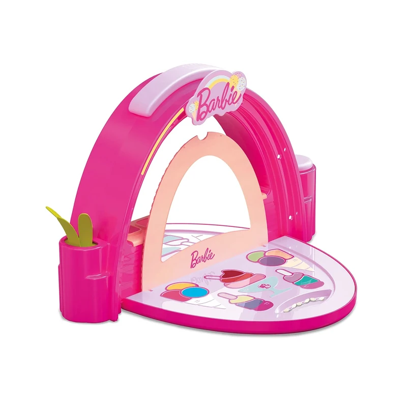 Mondo 40005 Barbie Gelateria-40005, Make Up or Ice Cream Shop, Includes 8 Lip Gloss, 4 Face, 12 Compact Eyeshadows, Applicators, 5 Nail Files, Mirror and Led Lights, Multicolour - Image 1