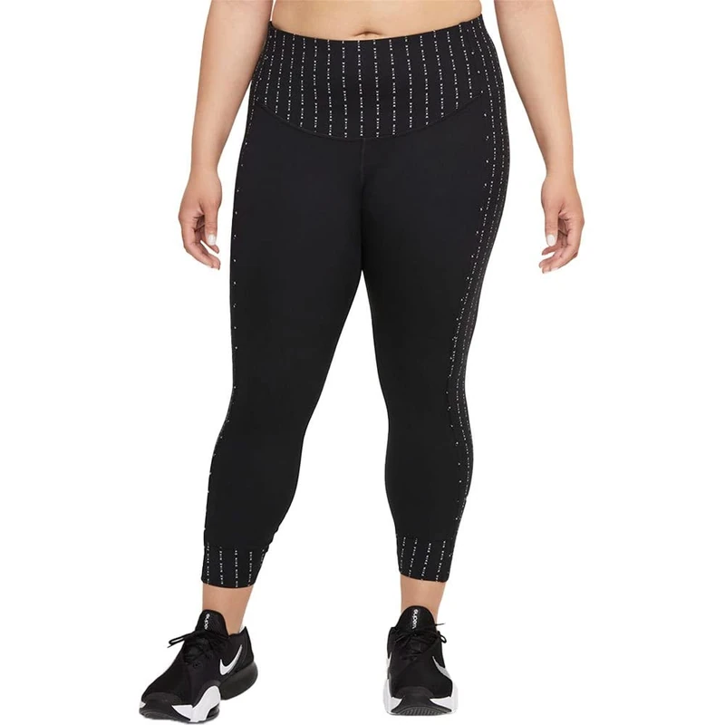 Nike DD4694 W NK ONE LX DF ICNCLSH MR 7/8 Leggings women's black/(clear) S