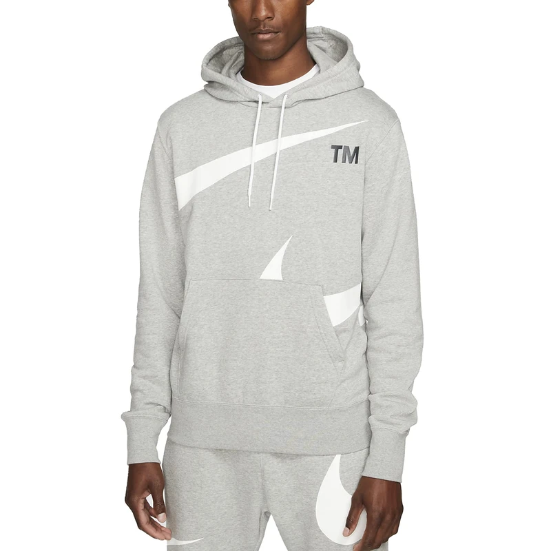 Nike DD6011 M NSW SWOOSH PO SBB HOODIE Sweatshirt mens dk grey heather/white M