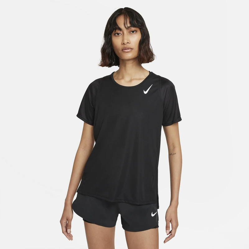 Nike DD5927 W NK DF Race TOP SS T-Shirt Women's Black/Reflective silv XL