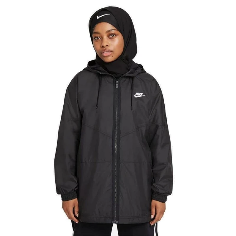 Nike DD5852 W NSW RPL WR ESSNTL WVN JKT Jacket Women's Black/White XS