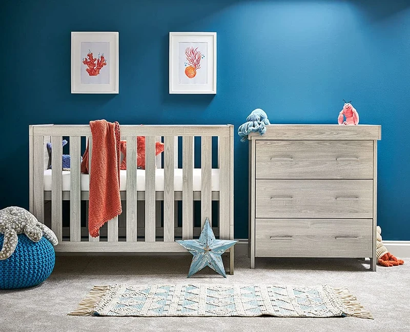 Obaby Nika Mini 2 Piece Room Set - Grey Wash, Textured Oak