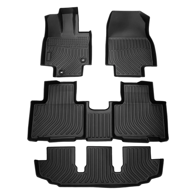 Cartist Custom Fit for Floor Mats Toyota Highlander 2020 2021 2022 2023 2024 (NOT for Hybrid) 7 Seats with 2nd Row Bench or Bucket Seats w/Center Console All Weather Floor Liners 3 Row TPE