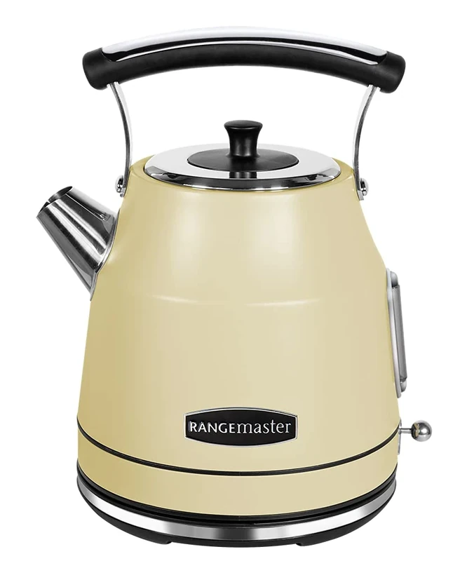 Rangemaster RMCLDK201CM Cream Cordless Electric 1.7L 3kW Classic Kettle with Quick & Quiet Boil, Boil Dry Protection & 2 Year Guarantee