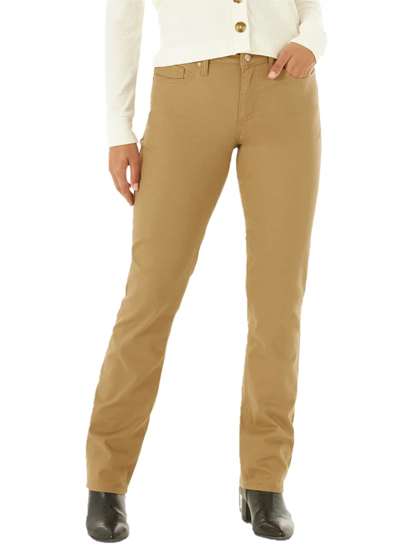 Lee Women's Regular Fit Straight Leg Jean, Tigers Eye, 8 Long