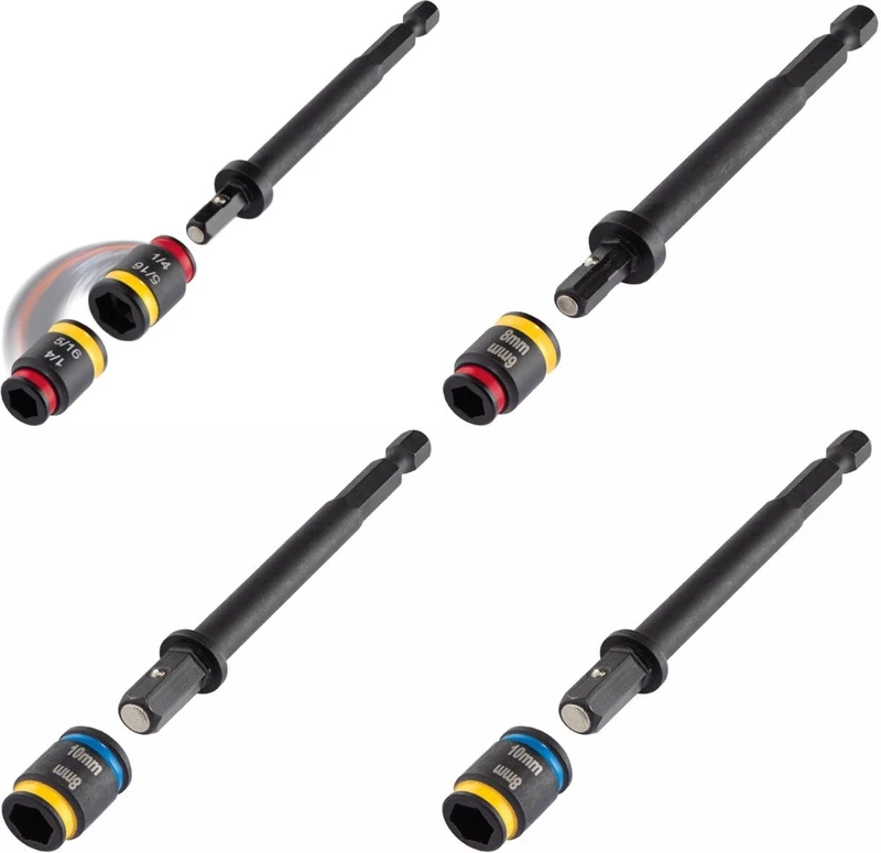 Malco MALCOMBO2 4 in. C-Rhex Cleanable, Reversible Magnetic Hex Driver, 4 Piece Set - Image 1