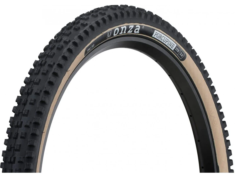ONZA Tires ONZA Porcupine Tyre | SKINWALL 27.5x2.40 TRC 60 TPI Gum, 60a | 45a, 61-584, 780g Adult Unisex, Black Beige