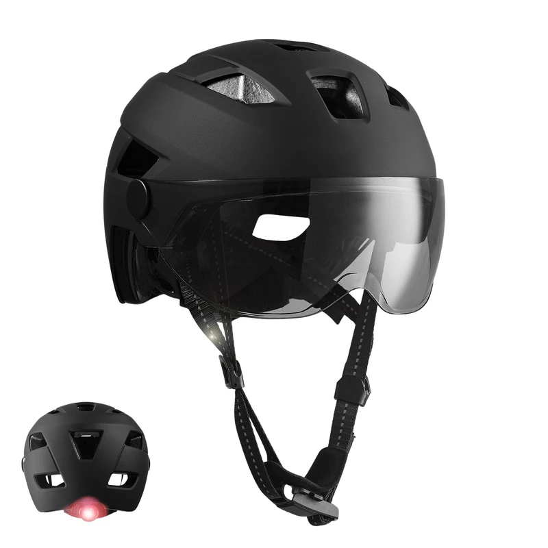 Crazy Safety Black Oak bike helmet | City & ebike helmets | Cycle helmet for bikes, city bikes and e-bikes | Cycling helmet men women | Bicycle helmet adjustable and with UV visor size. 55–61cm