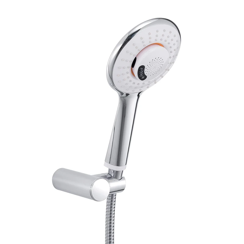 Gedy G 00, Flexible Music Speaker, Bluetooth V4 System, Shower Head 150 cm with White/Chrome Finish, 2 Year Warranty, Shower Filter Included, Unique