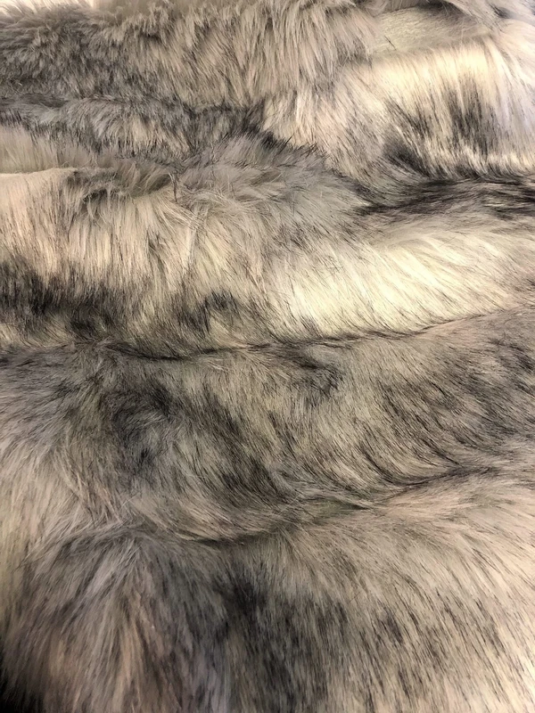 Super Luxury Faux Fur Fabric Material HI LO Silver, 1Mtr 150cm x 100cm