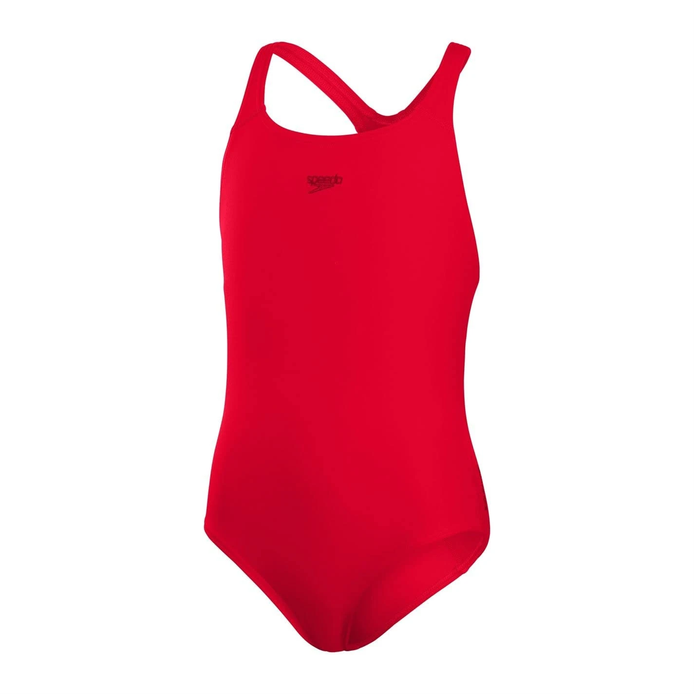 Speedo Girls Endurance+ Medalist Swimsuit | Chlorine Resistance | Comfort Fit | Swimming Lessons | Swim Holiday, Fed Red, 11-12