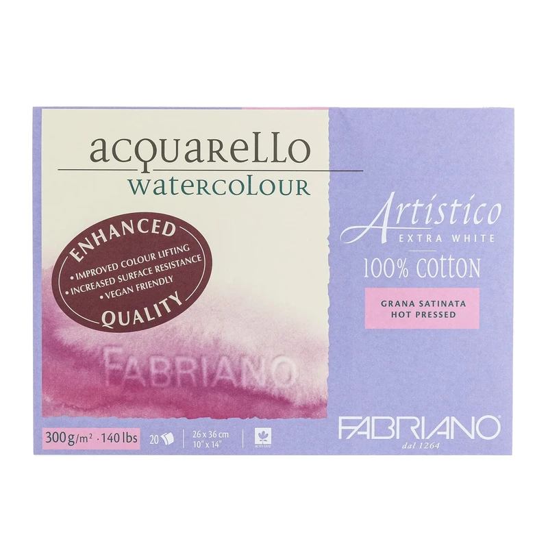 Fabriano Artistico Watercolor Block, 10 x 14, Extra White
