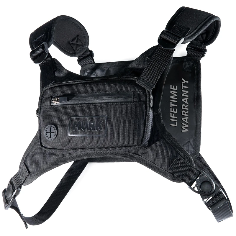 MVRK Minimalist Running Pack - Water Resistant Chest Pack for Workouts, Running Phone Holder, Black - Image 1