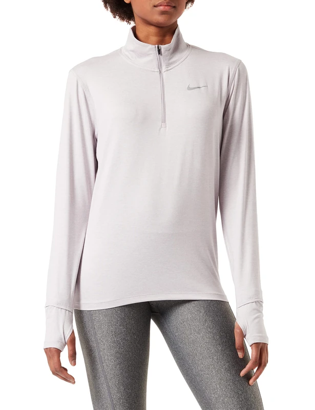 Nike CU3220 W NK DF ELEMENT TOP HZ Sweatshirt women's silver lilac/venice/htr/reflective silv L