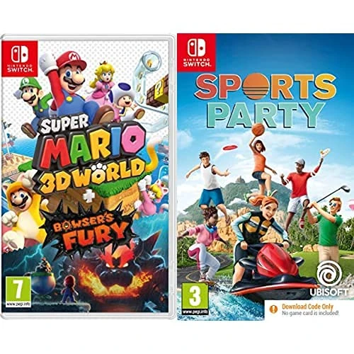 Super Mario 3D World + Bowser's Fury (Nintendo Switch) & Sports Party (Code in Box) (Nintendo Switch)