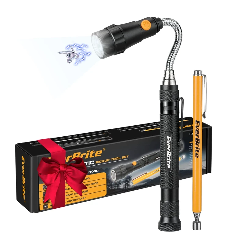 EverBrite Magnetic Pick Up Tool with LED, Gadgets for Him, 2-in-1 Gifts for Men Who Have Everything - Image 1