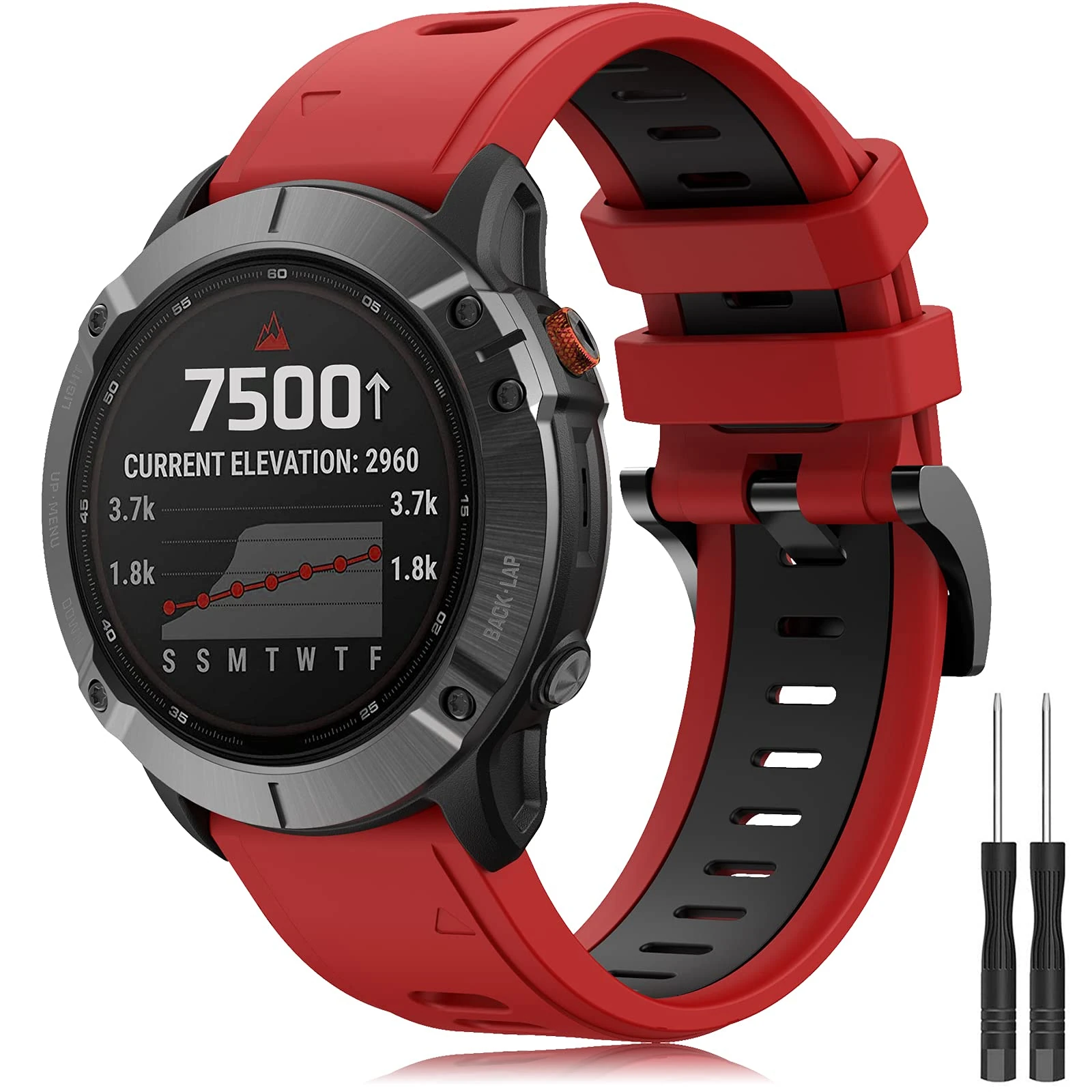 Garmin 22mm Silicone Bands for Fenix 5, 5 Plus, 6, 6 Pro, 7, 7 Solar, Forerunner 935, 945, Instinct, 745, Approach S60, S62, Quatix 5, 6