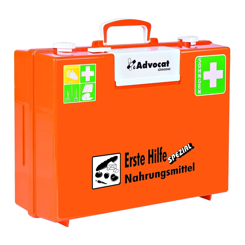 Söhngen Advocat MT-CD First Aid Case with Filling Includes Wall Mount and Removable Plaster Dispenser Impact-Resistant Plastic Emergency Case