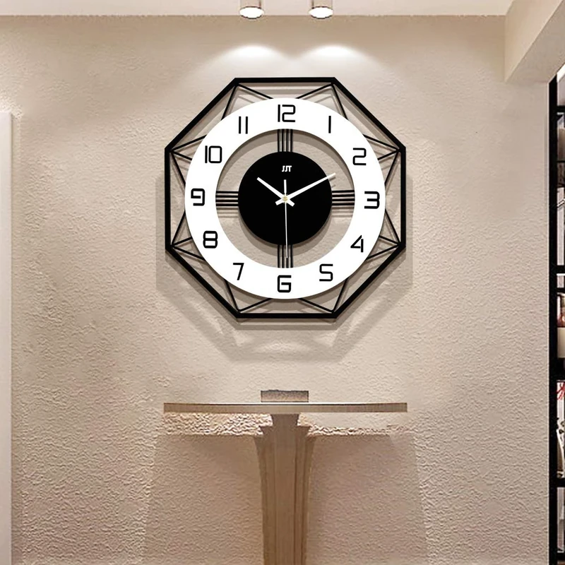 JUJUDA Large Wall Clocks for Living Room Decor Modern Silent Wall Clock for Home House Kitchen Bedroom Decorative Big Wall Clock Non Ticking Battery Operated Quartz for Bathroom Outdoor Indoor 17 in