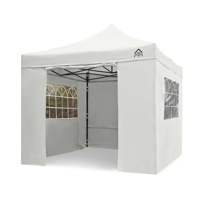 All Seasons Gazebos 3x3m Heavy Duty Fully Waterproof Pop up Gazebo with 4 Premium Side Walls - White