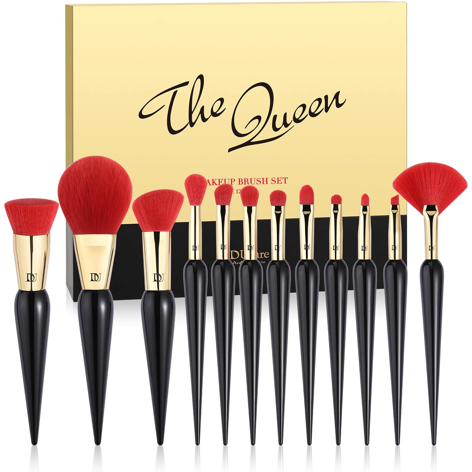 DUcare Premium Professional Makeup Brush Set 12Pcs - The Queen Series Luxury Make Up Brushes Kit for Holiday Gifts with Elegant Gift Box - New Upgrade