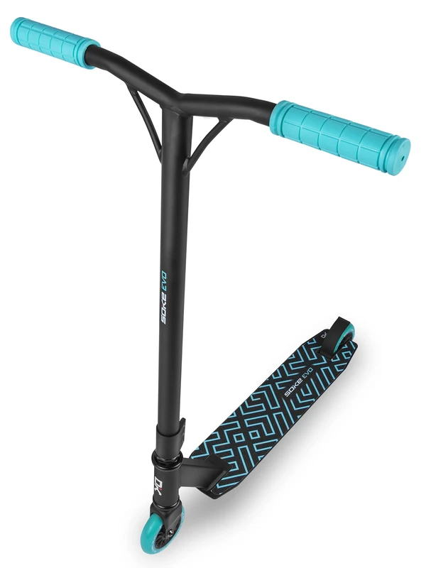 SOKE Evo Stunt Scooter for Extreme Skate Park Rides - ABEC-9 Chrome Steel Carbon Bearings - PU Wheels 88A - Y-Bar Handlebars with TPR Grips - Aluminium Deck Black