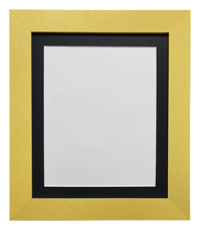 FRAMES BY POST Metro Picture Photo Frame Gold with Black Mount 30 x 24 Inch Image Size A2 Plastic Glass