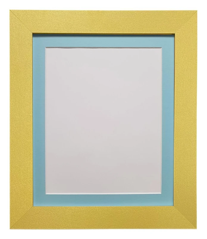 FRAMES BY POST Metro Picture Photo Frame Gold with Blue Mount 30 x 24 Inch Image Size A2 Plastic Glass