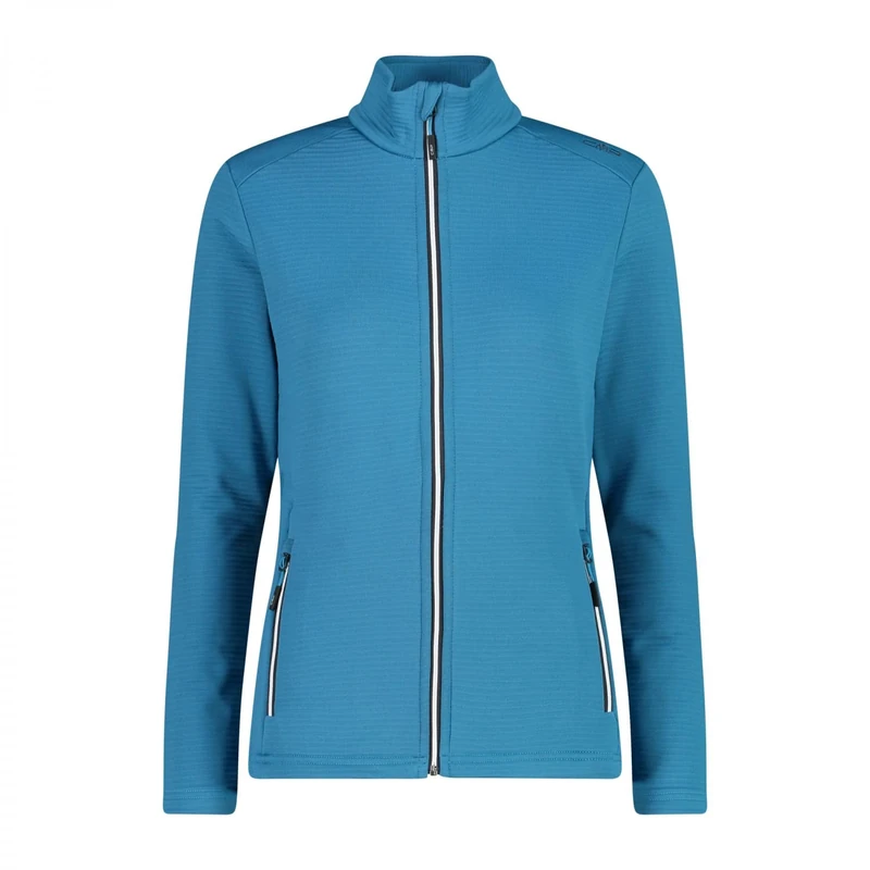 CMP Women's Stretch Performance Fleece Full Zip with Logo on Shoulder Jacket, Lake, XXS