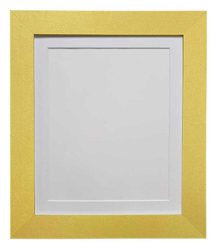 FRAMES BY POST Metro Picture Photo Frame Gold with White Mount 50 x 70 cm Image Size A2 Plastic Glass