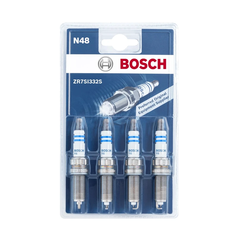 Bosch Double Iridium 0242135812 (N48), Spark Plug Set of 4 - for a Reliable Gasoline Engine Start and Long Service Life - with Robust Design