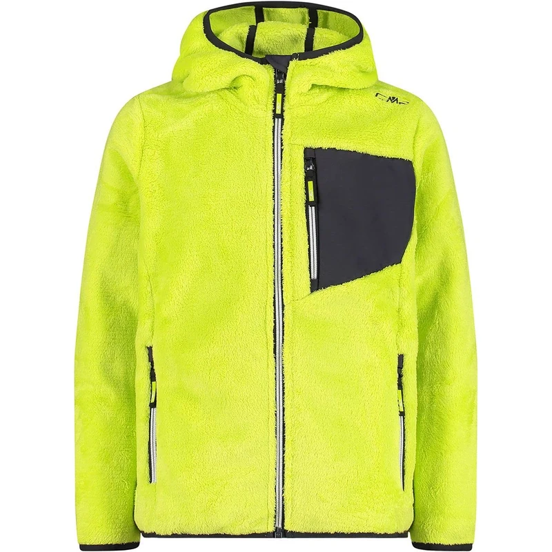 CMP Highloft Children's Hooded Fleece Jacket, boys, Fleece Jacket, 31P1504, Acid, 164