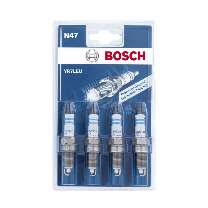 Bosch 0242135813 (N47), Spark Plug Set of 4 - for a Reliable Gasoline Engine Start and Long Service Life - with Robust Design - Image 1