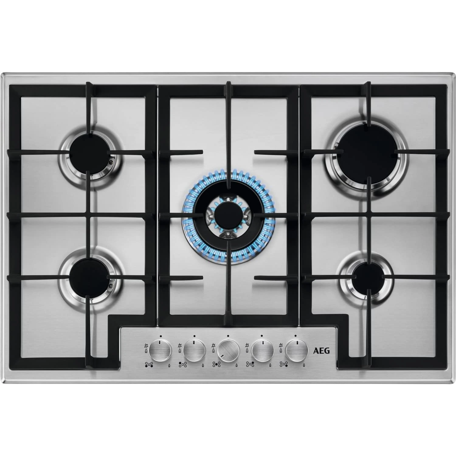 AEG 6000 75cm 5 Burner Gas Hob - Stainless Steel
