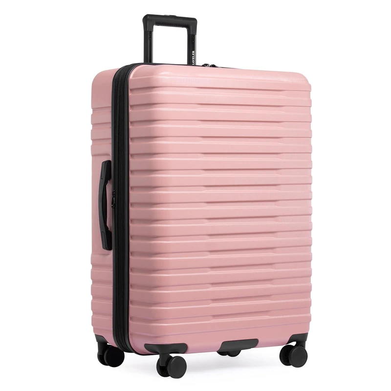 U.S. Traveler Boren Polycarbonate Hardside Rugged Travel Suitcase Luggage with 8 Spinner Wheels, Aluminum Handle, Pink, Checked-Large 30-Inch, Boren Polycarbonate Hardside Rugged Travel Suitcase