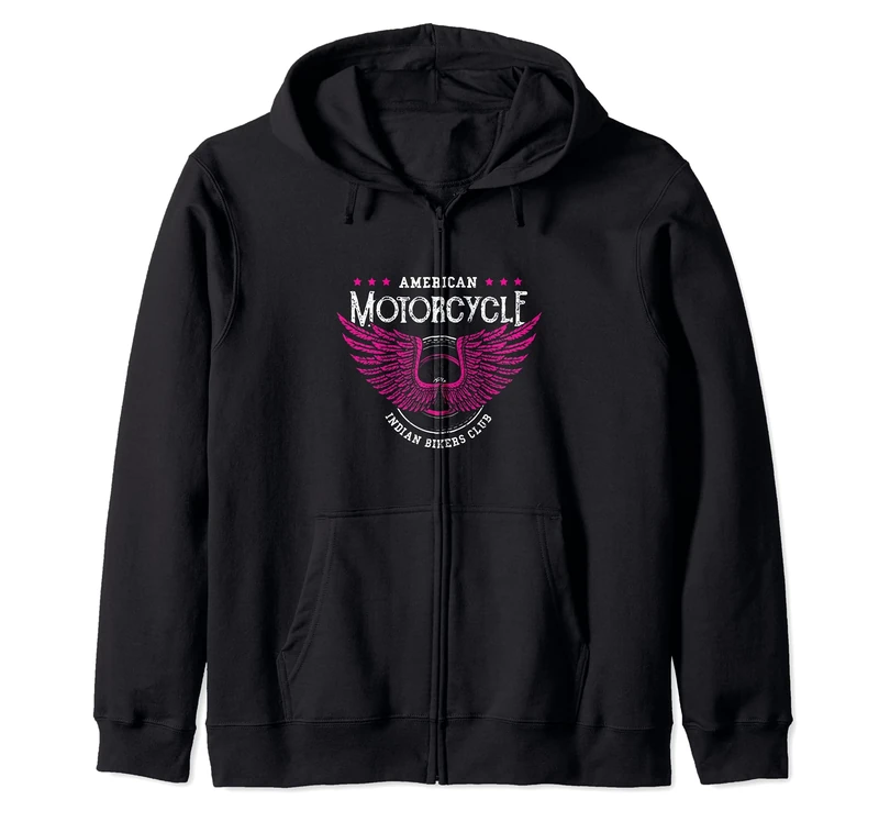 Indian Bikers: American Motorcycle Ind... Motorcycle Sayings Zip Hoodie