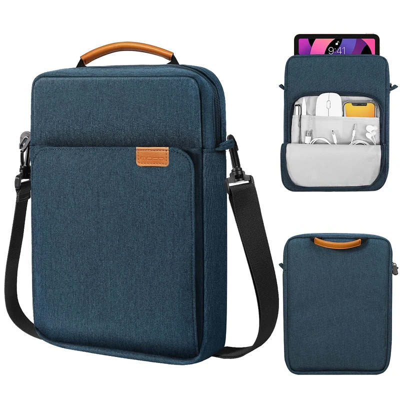 MoKo 9-11 Inch Tablet Sleeve Bag Handle Carrying Case with Shoulder Strap Fits 11inch iPad Air M3, iPad A16 2025, Pro 11 inch, iPad 10/9/8/7th Gen, Tab S8/S9 11", Indigo