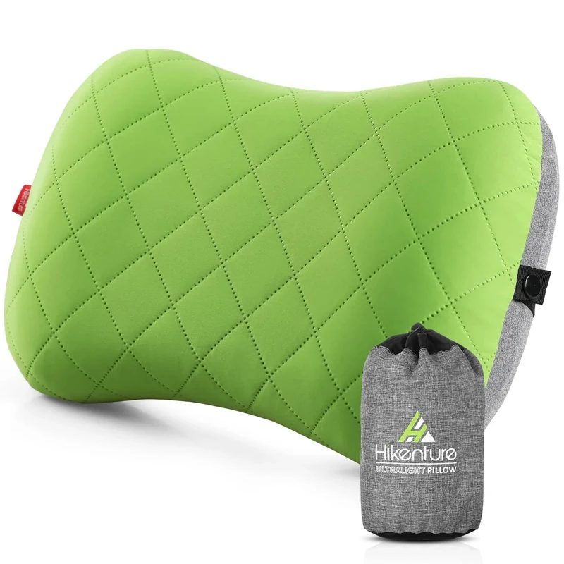 HIKENTURE Ultralight Inflatable Camping Pillow - Upgrade Comfortable Ergonomic Air Pillow for Hiking, Backpacking, Neck Support, Travel, Beach, Office