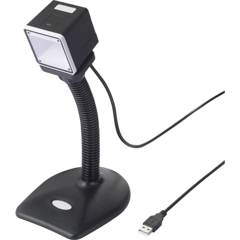 Renkforce RF-SBS-500 2D Barcode Scanner Wired 1D 2D Imager Black Desktop Scanner (Stationary) USB-A