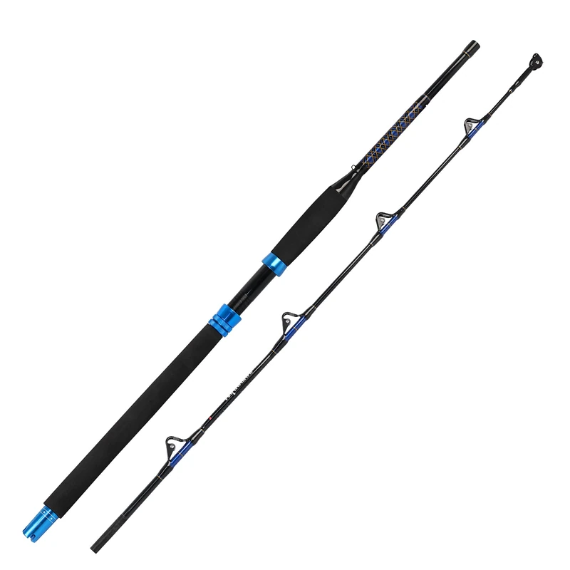 Fiblink Bent Butt Fishing Rod 2-Piece Saltwater Offshore Trolling Rod Big Game Roller Rod Conventional Boat Fishing Pole (Length: 7') - Image 1
