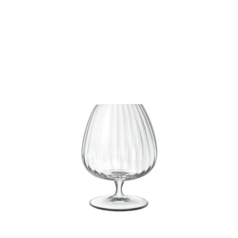 Luigi Bormioli Optica Cognac Glass Set of 4 x 465ml: Crystal Glassware, Dishwasher Safe