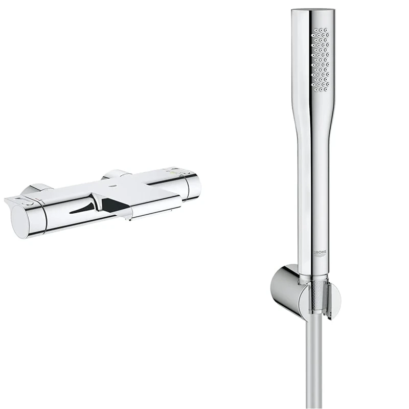 Grohe 34174001 Grohtherm 2000 Thermostatic Bath Tap + GROHE 27369000 | Euphoria Cosmopolitan Stick Bath Set | 1 Spray