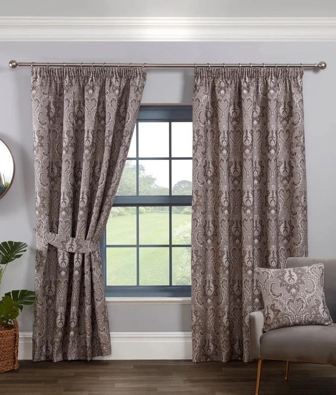Sundour Tegola Pencil Pleat Curtain Pair Taped Top Curtains Charcoal 90x54 - Image 1