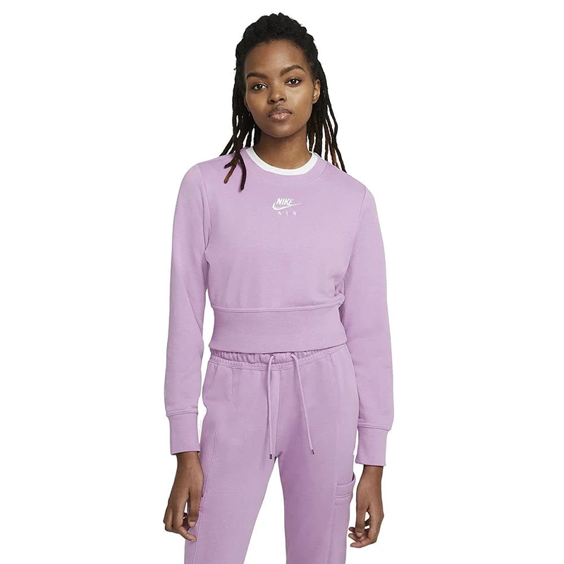 NIKE Air Crew Women's Sweatshirts Violet Shock/White M