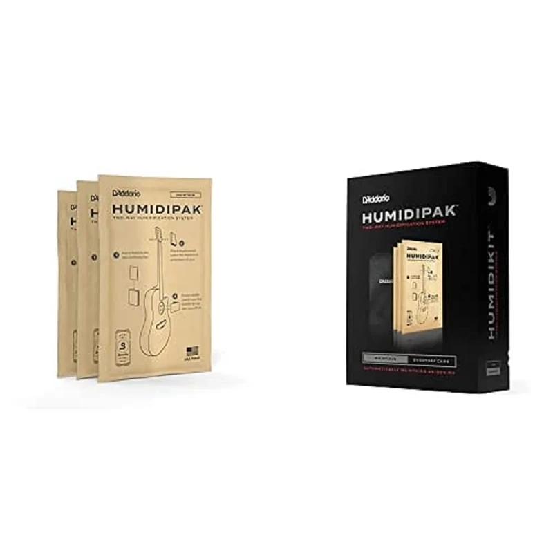 Planet Waves Humidipak System Replacement Packets - Pack of 3 + Planet Waves Humidipak Automatic Humidity Control System for Guitar