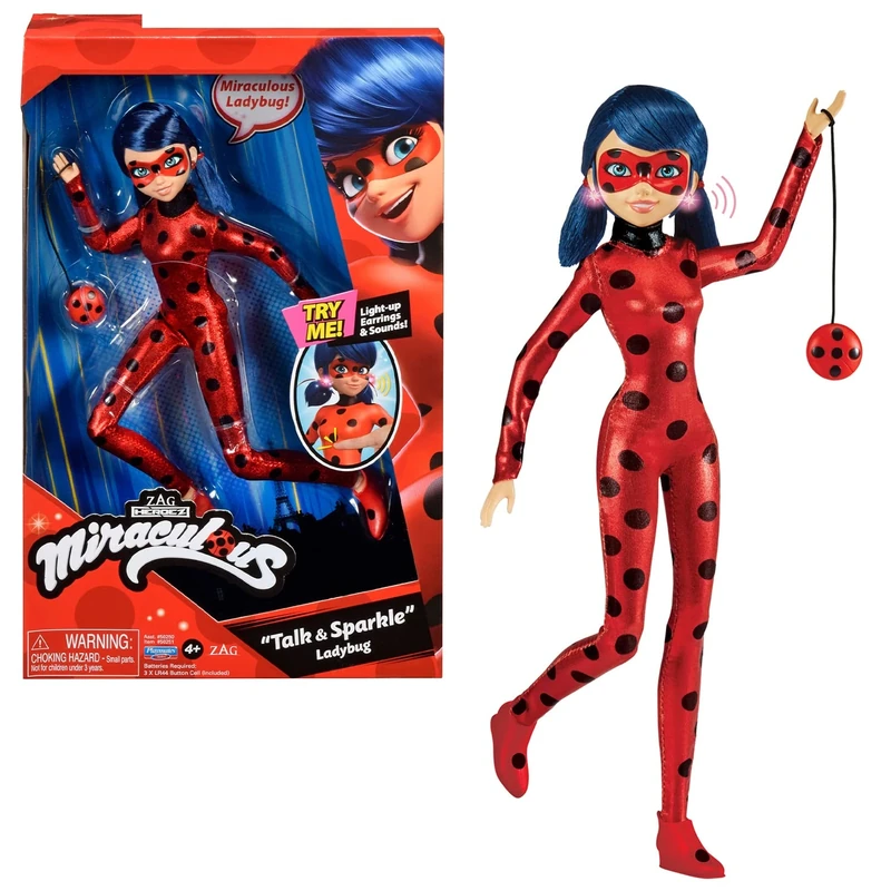 Bandai Miraculous Ladybug Doll - 26cm Marinette Figure With Lights, Sounds & Yoyo Accessory