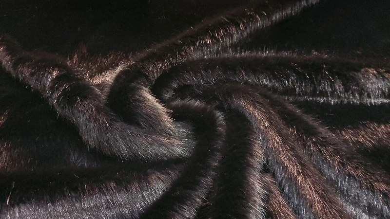 Super Luxury Faux Fur Fabric Material - Swiss Black Bear, 1Mtr - 150cm x 100cm