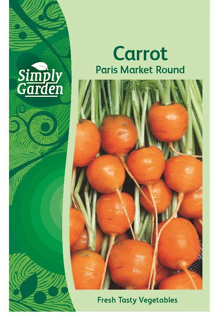 Simply Garden Carrot Paris Market Round Fresh Vegetable Seeds Grow Your Own Garden